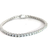 Platinum 6.00ct E VS2 Round Diamond Tennis  Bracelet 7" inch